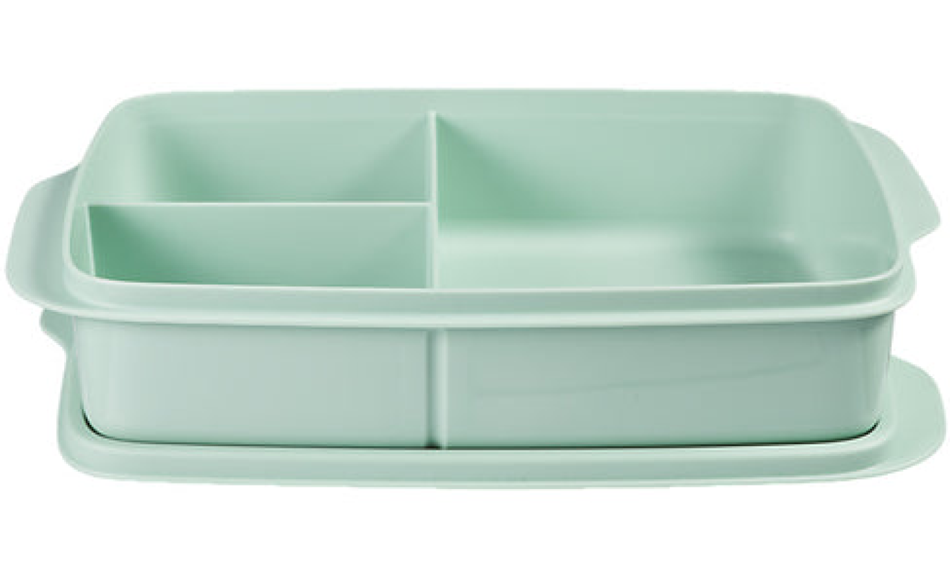 Tupperware Divided Rectangle Lunch Box 1L (Green) TUPP0029