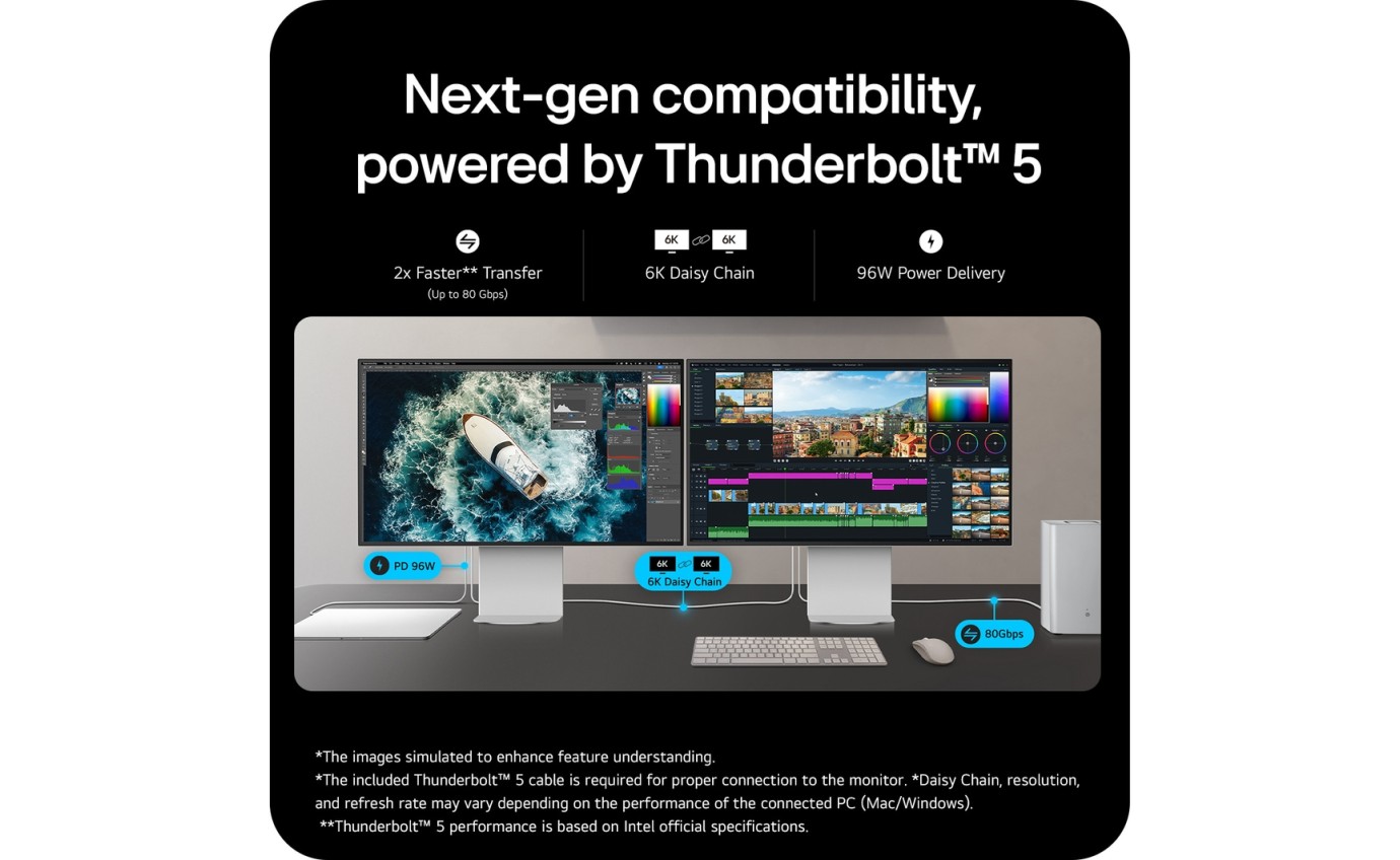 LG UltraFine&trade; evo 32-inch Nano IPS Black 6K Monitor with Thunderbolt&trade; 5 32U990ASAAU