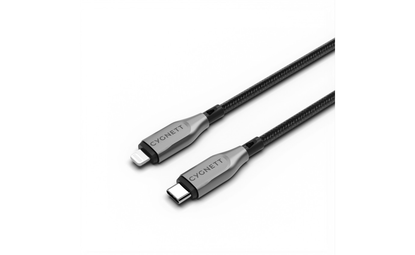 Cygnett Armoured Lightning to USB-C Cable 2m (Black) 11901316113