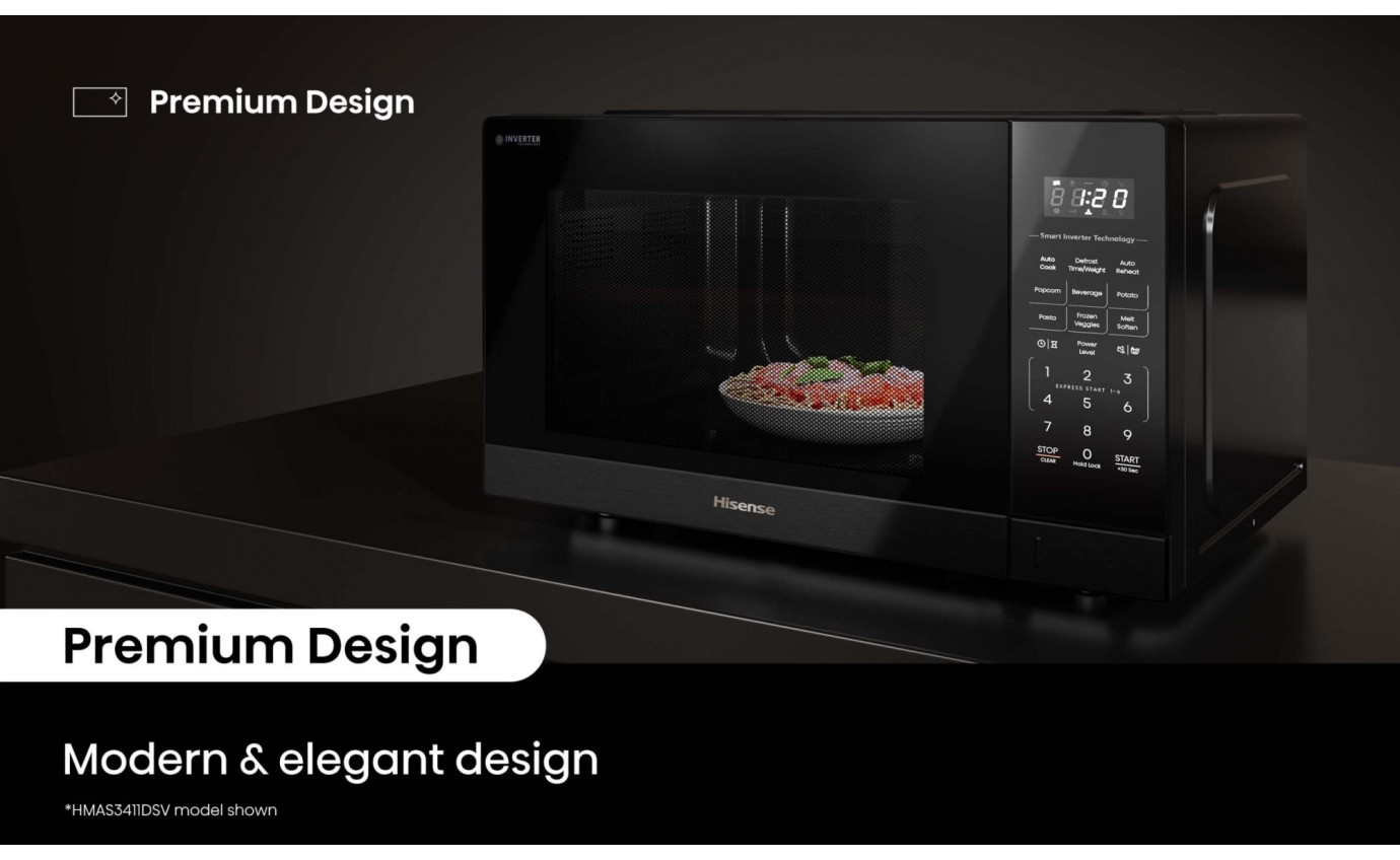 Hisense 42L 1100W Inverter Microwave (Dark Stainless Steel) HMAS4211DSV
