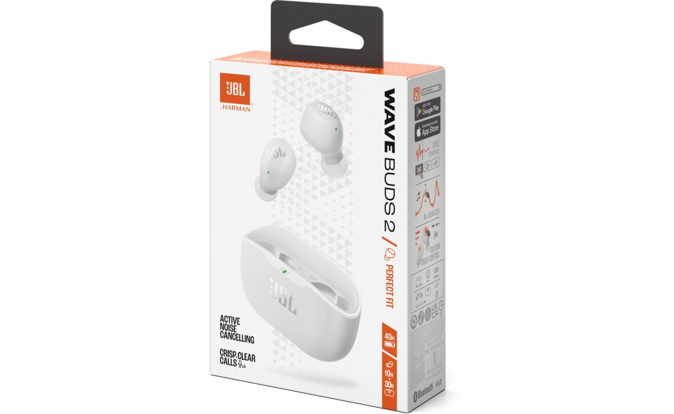 JBL Wave Buds 2 TWS Noise Cancelling In-Ear Headphones (White) JBLWBUDS2WHT