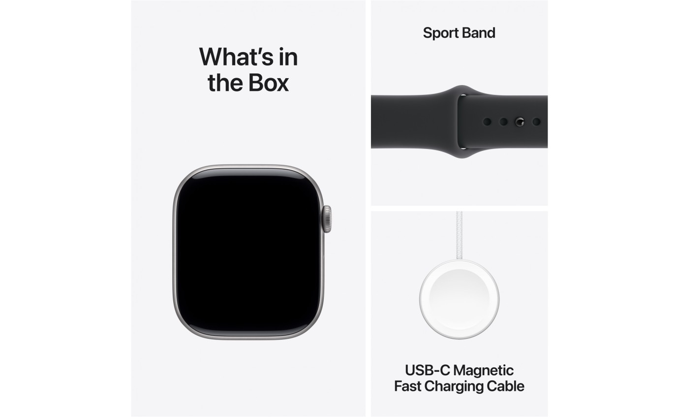 Apple Watch Series 11 GPS + Cellular 46mm Space Grey Aluminium Case with Black Sport Band (S/M) MFC94XA
