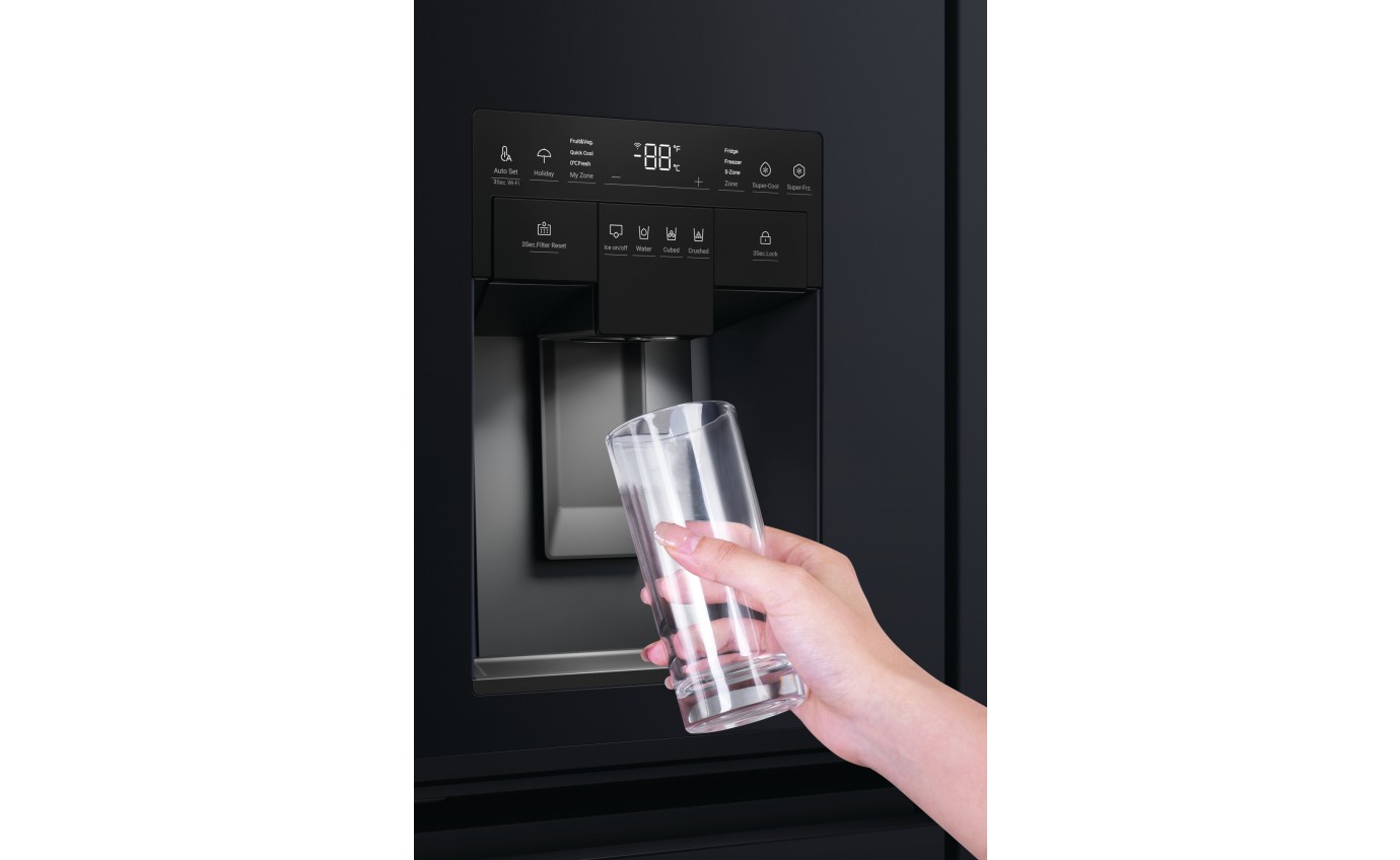 Haier 601L 600 Series Quad Door Refrigerator Freezer (Black) HRF680YZC