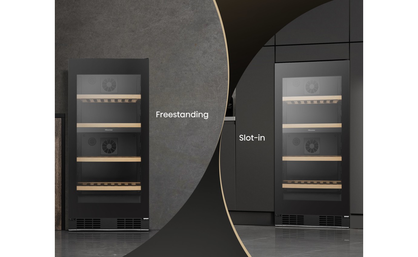 Hisense 108 Bottle Dual Zone Wine Cabinet HRWC108B