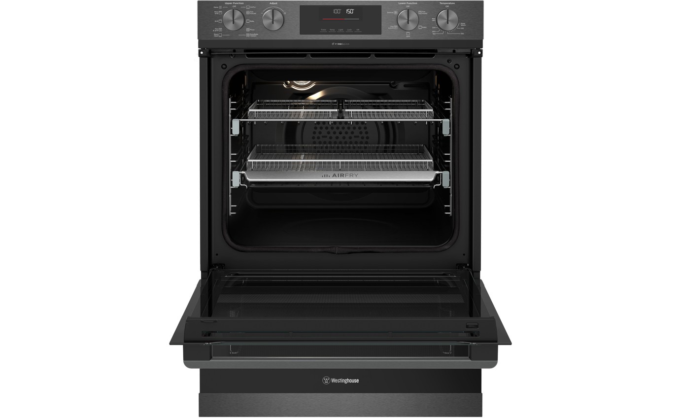 Westinghouse 60cm Multifunction PyroClean Duo Oven with SteamBake (Dark Stainless Steel) WVEP6727DD