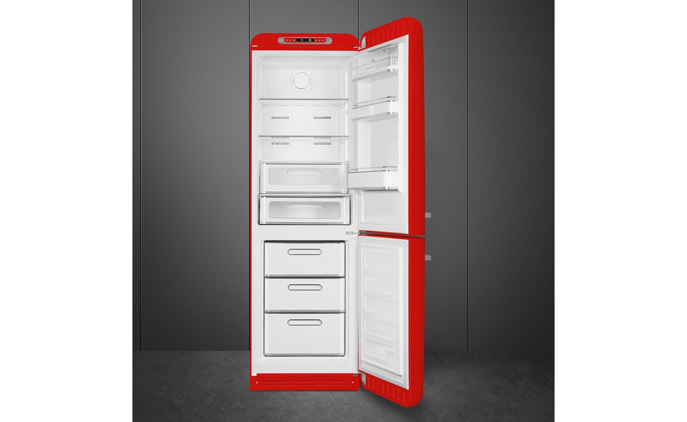 Smeg 331L 50s Style Retro Bottom Mount Fridge (Red) FAB32RRD5AU