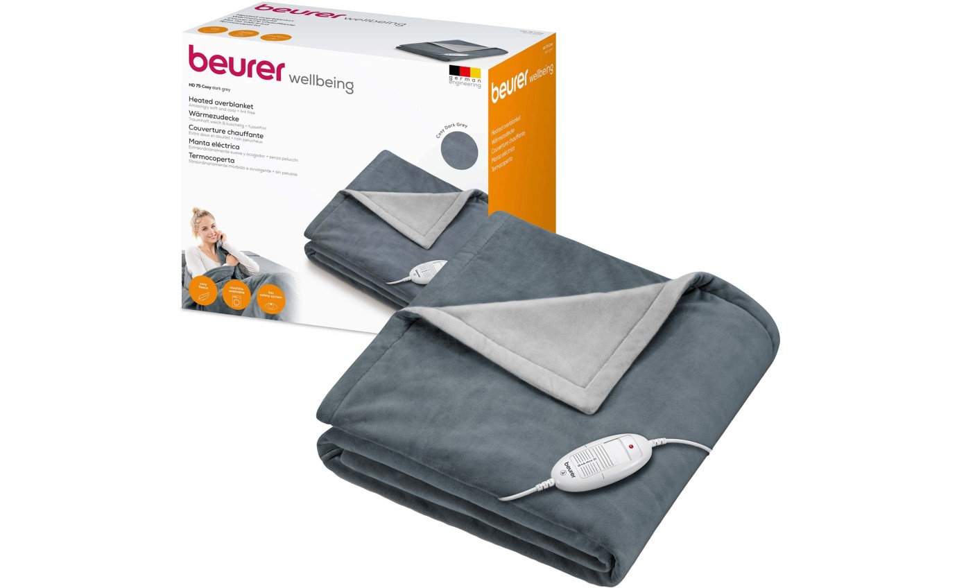 Beurer Super Cosy Heated Throw (Dark Grey) HD75DG