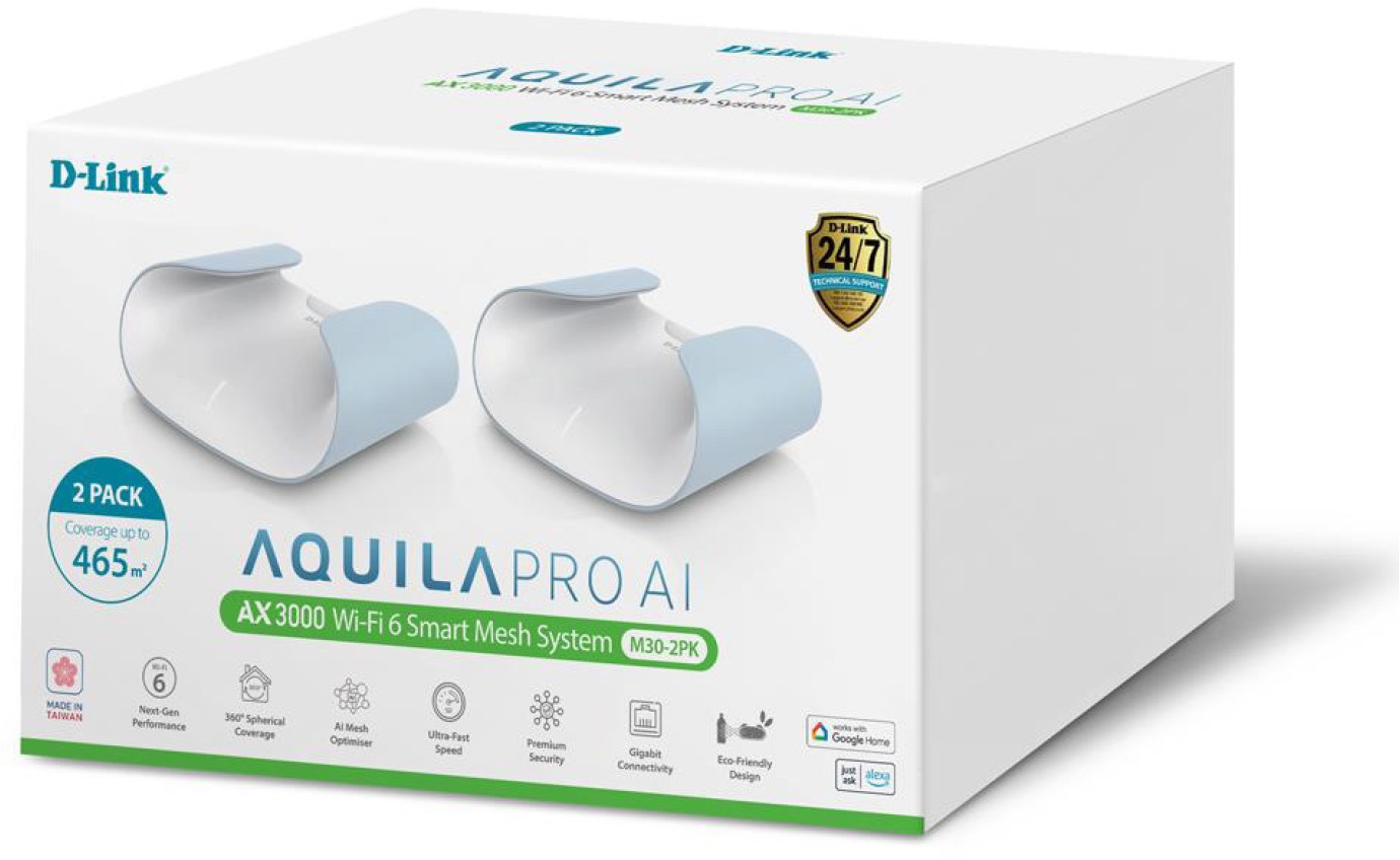 D-Link Aquila Pro AI AX3000 Wi-Fi 6 Smart Mesh Router (3 Pack) M303PK