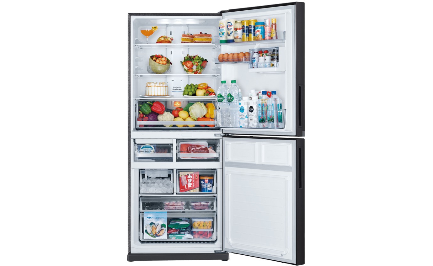 Mitsubishi 421L Bottom Mount Fridge (Sterling Dark Silver) MRHS421EXSDSA
