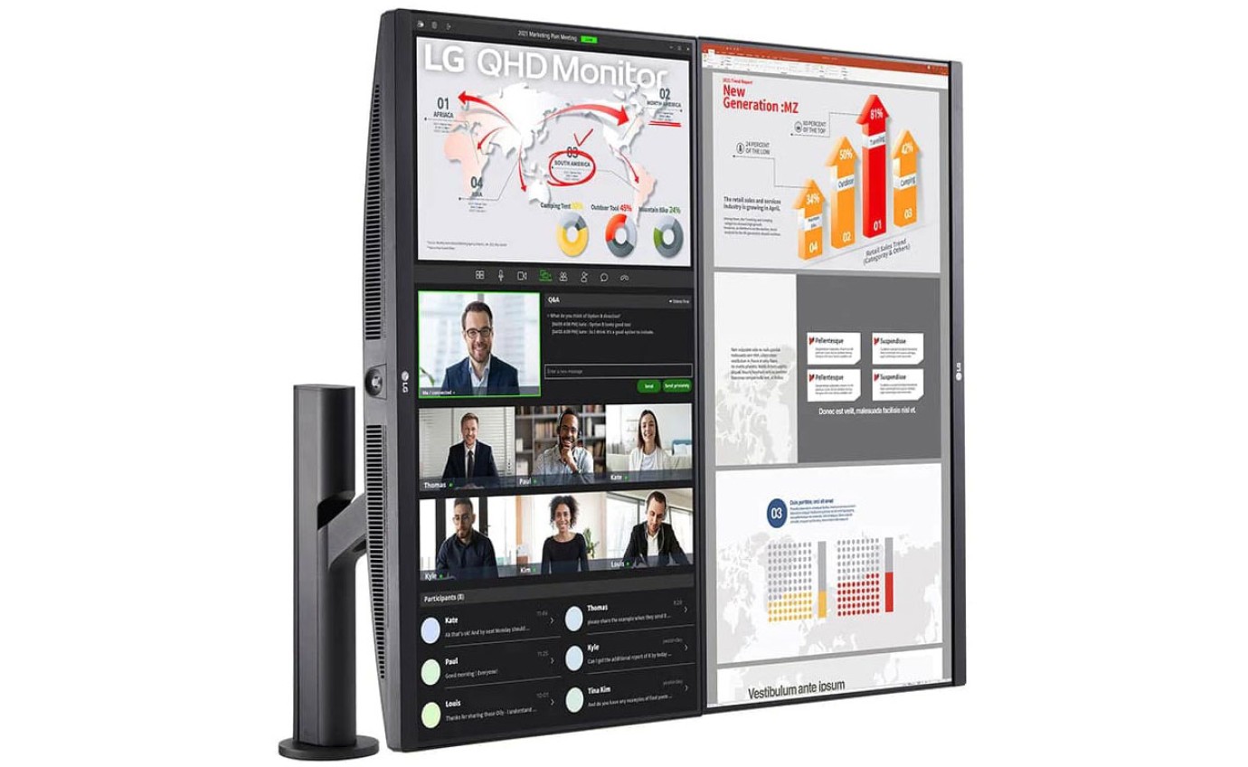 LG 27 inch Dual QHD Ergo Monitor with USB Type-C and Daisy Chain 27QP88D