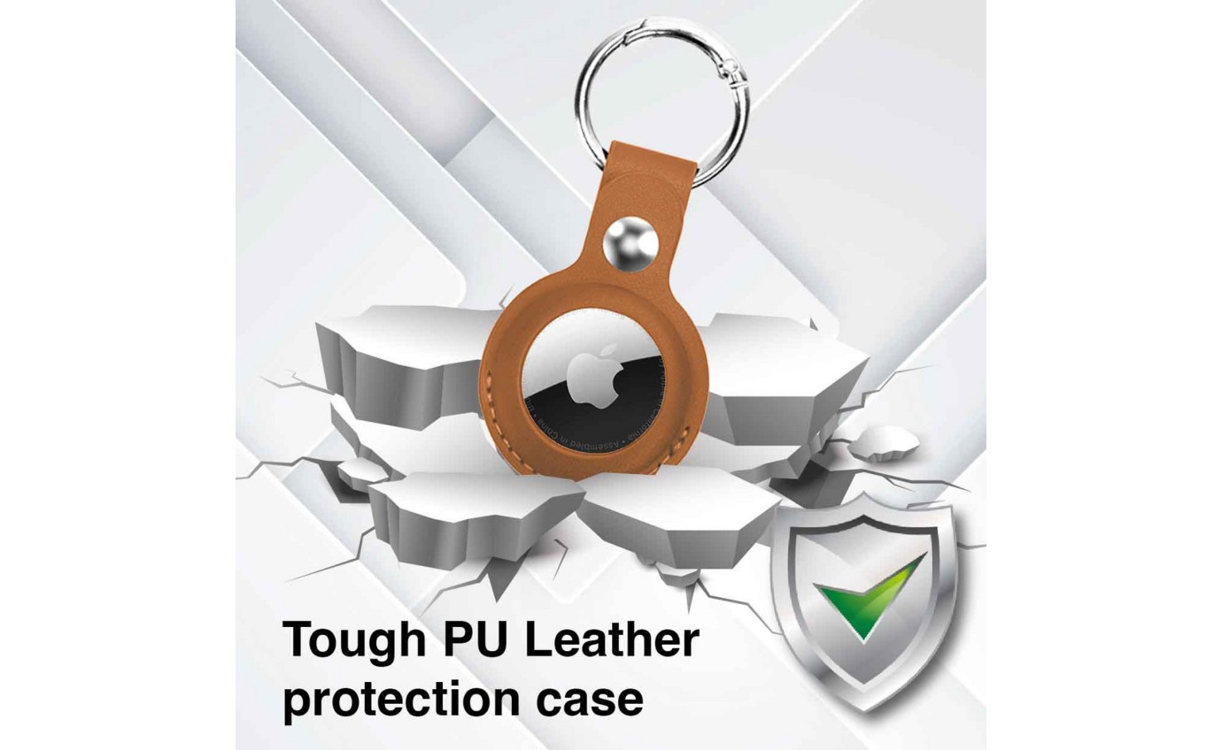 Laser Vegan Leather AirTag Key Ring Case (4 Pack) AOAT4P7439