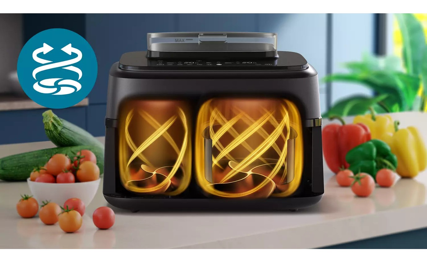 Philips 5000 Series Dual Basket Airfryer XXL (Black) NA55100