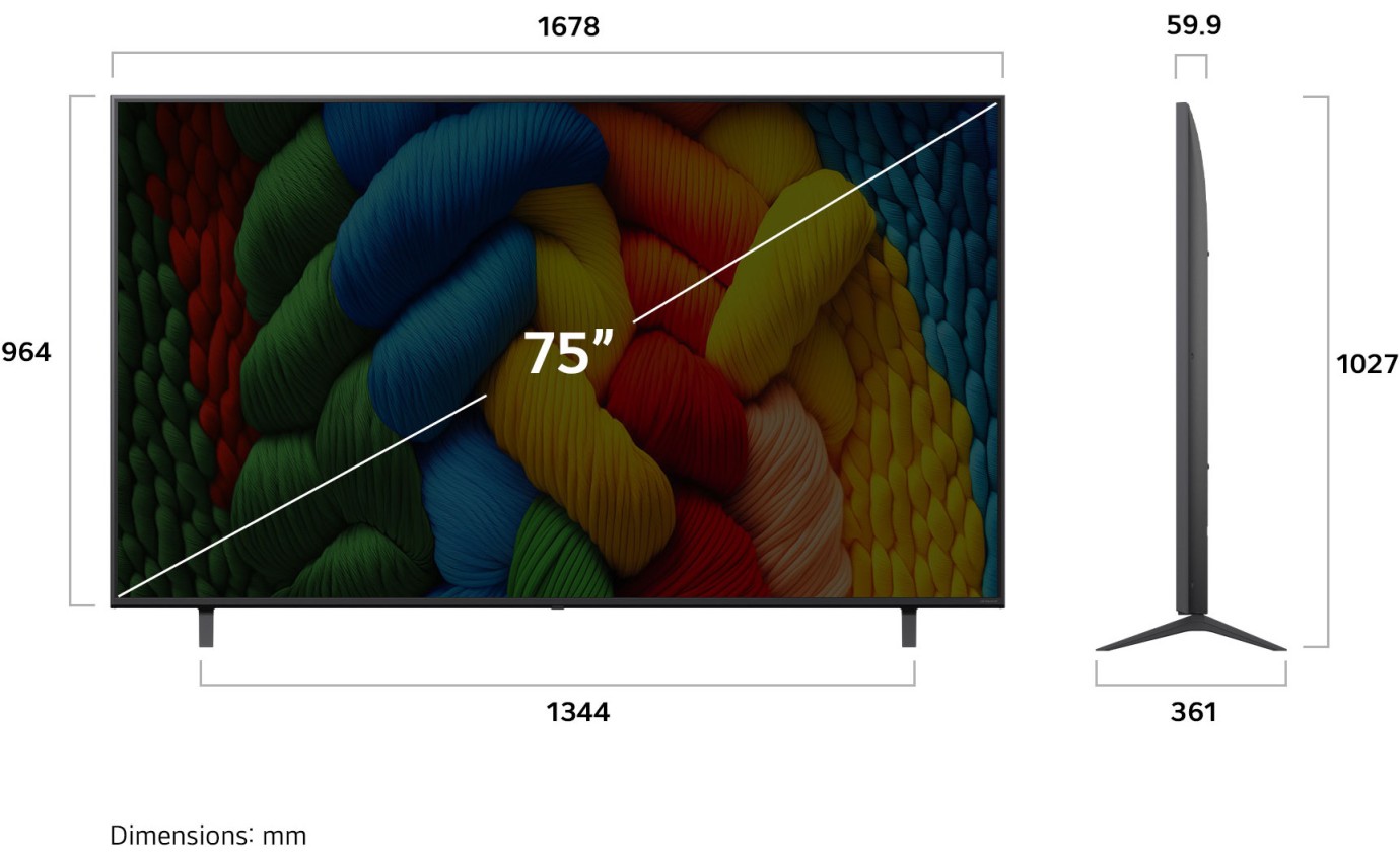 LG 75 inch NANO80A AI LED UHD 4K Smart TV 75NANO80ASA