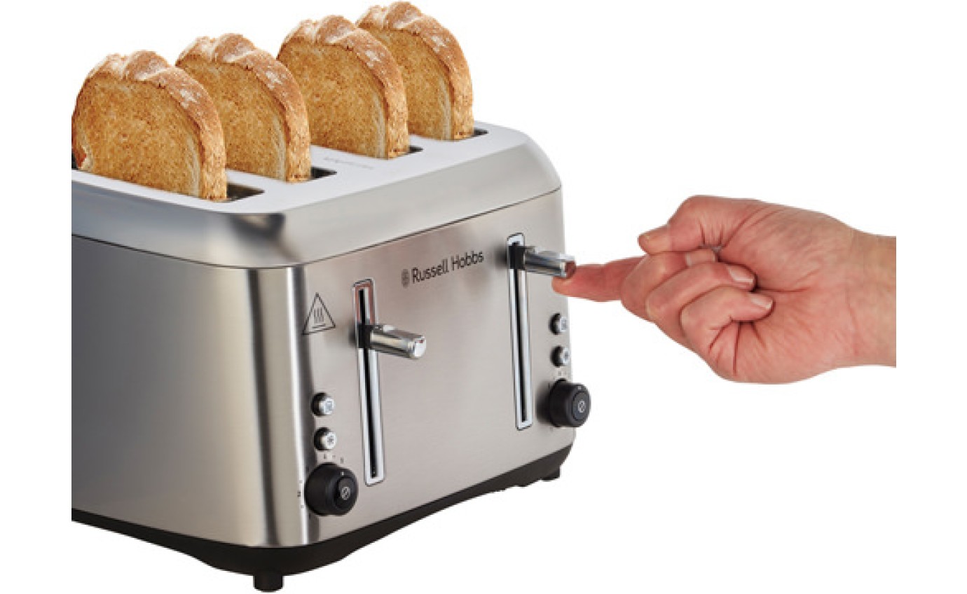 Russell Hobbs Addison 4 Slice Toaster (Brushed Stainless Steel) RHT514BRU
