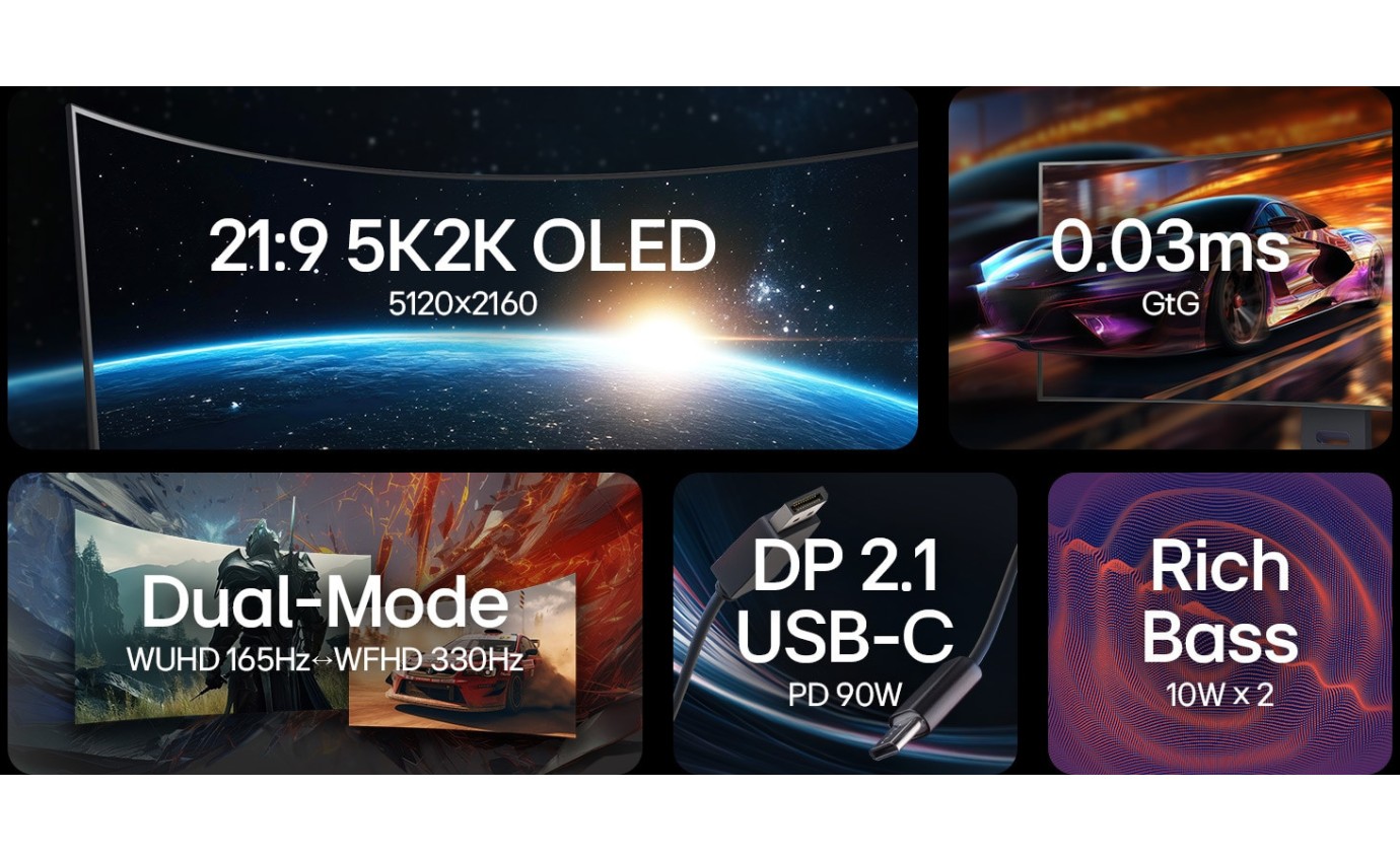 LG 45 inch UltraGear™ OLED 5K2K Dual-Mode 0.03ms HDR400 10Wx2 DP2.1 USB-C LG45GX950AB