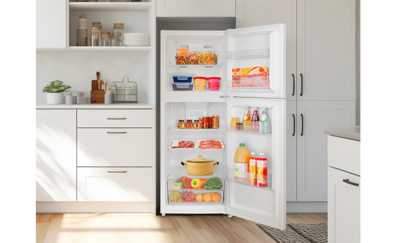 TCL 197L Top Mount Fridge (White) P220TMW