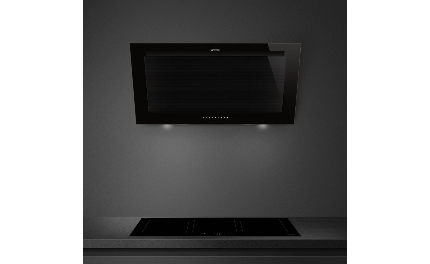 Smeg 90cm Linea Vertical Rangehood (Midnight Black) KV194B3