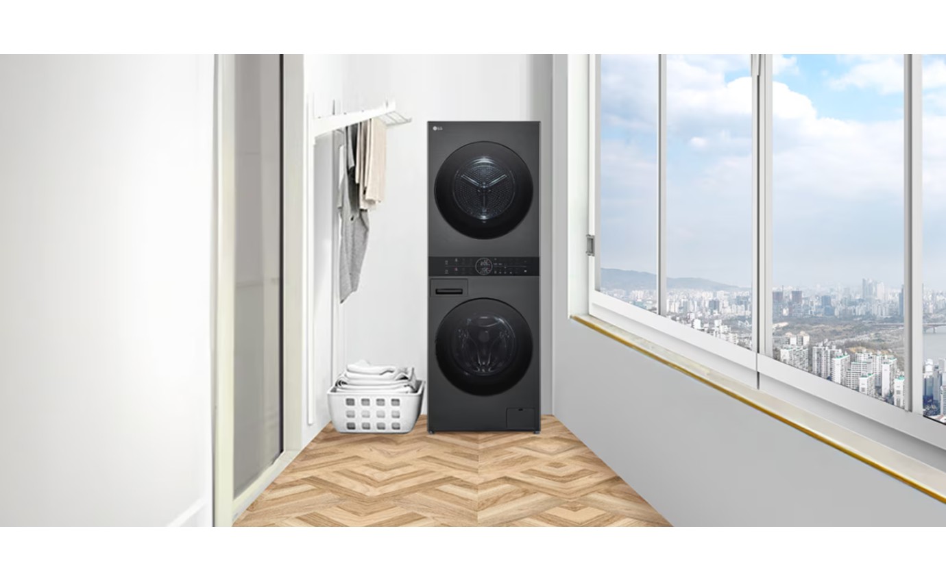 LG 12/10kg WashTower&trade; Stacked Washer Dryer (Black) WWT1210BX