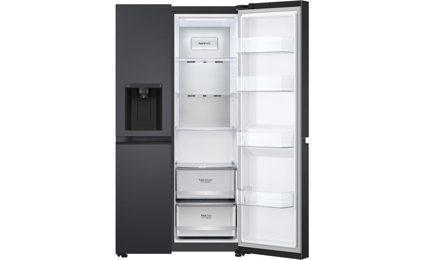 LG 635L Side By Side Fridge (Matte Black) GSL600MBL