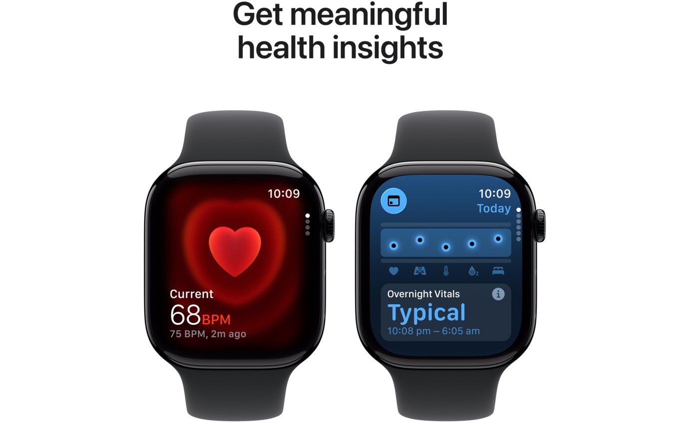 Apple Watch Series 11 GPS + Cellular 46mm Jet Black Aluminium Case with Black Sport Band (S/M) MFC24XA