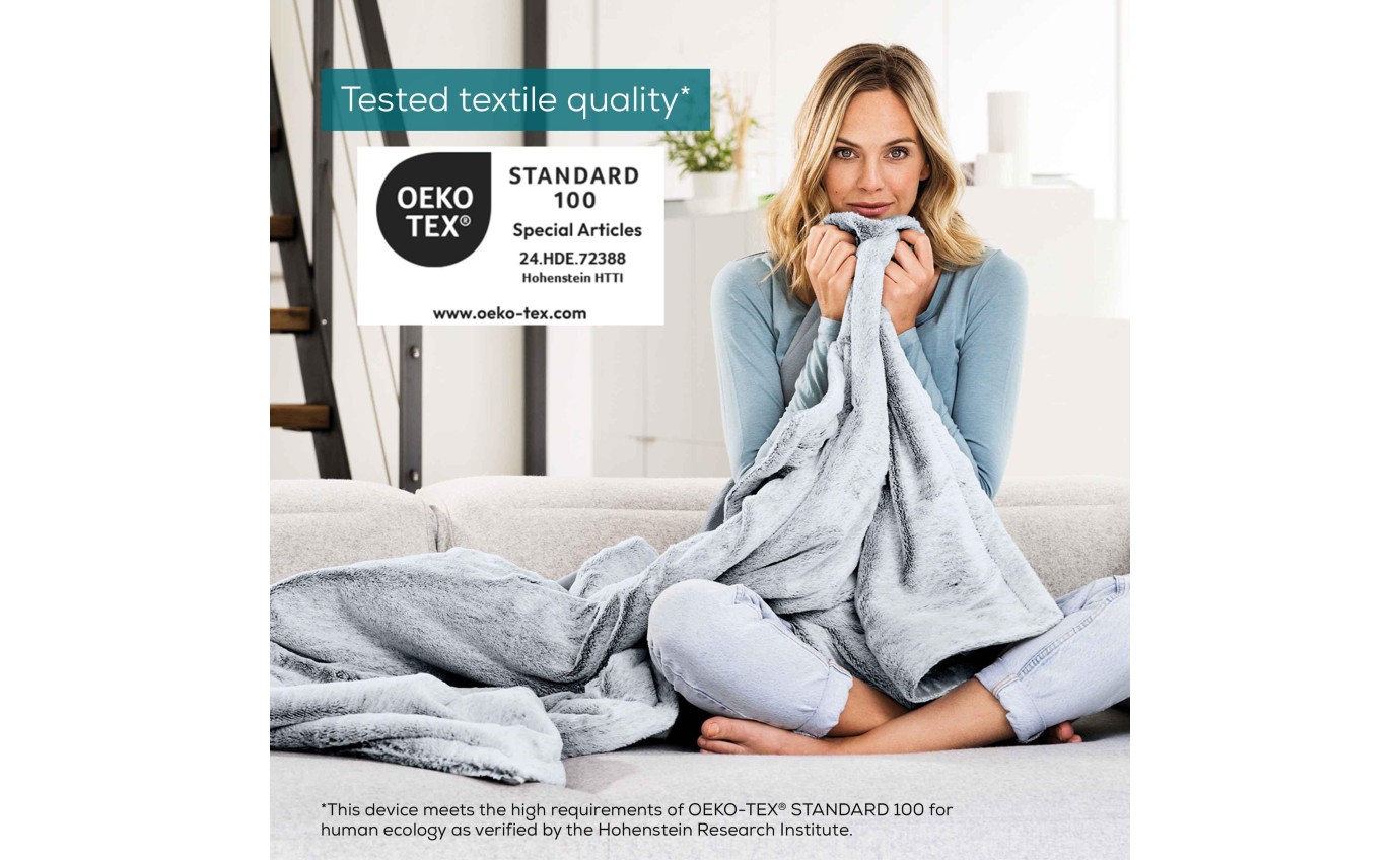 Beurer Super Cosy Heated Throw (Charcoal Grey) HD75NGP