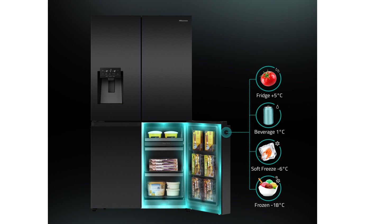 Hisense 585L French Door Refrigerator (Dark Stainless Steel) HRCD586TBWB