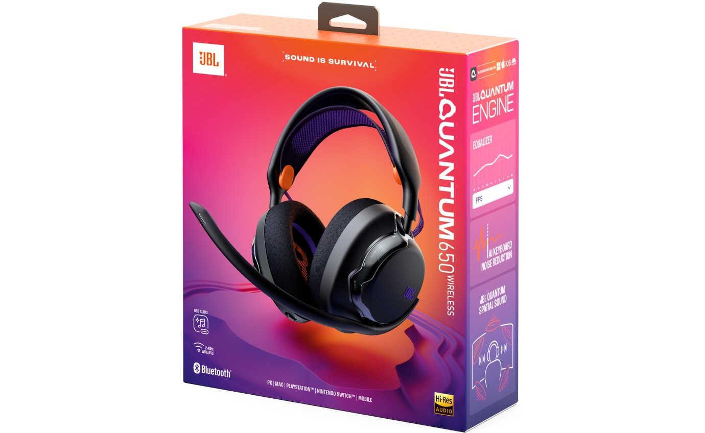 JBL Quantum 650 Gaming Wireless Over-Ear Headset (Black) JBLQTUM650BLK