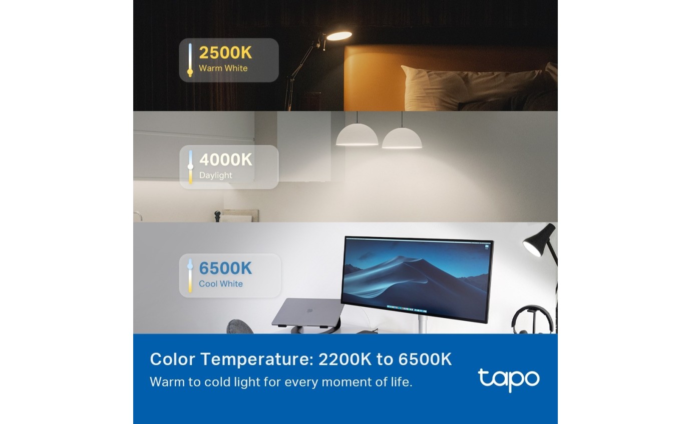 Tapo Smart Wi-Fi Multicolour Light Bulb (E27) TAPOL535E