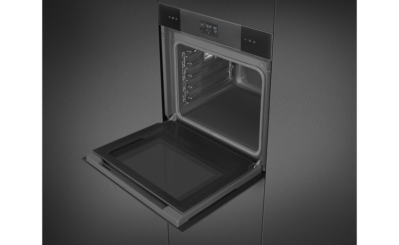 Smeg 60cm Linea Galileo Pyrolytic Oven with Added Steam - Midnight Black SOPA6102S2PB3