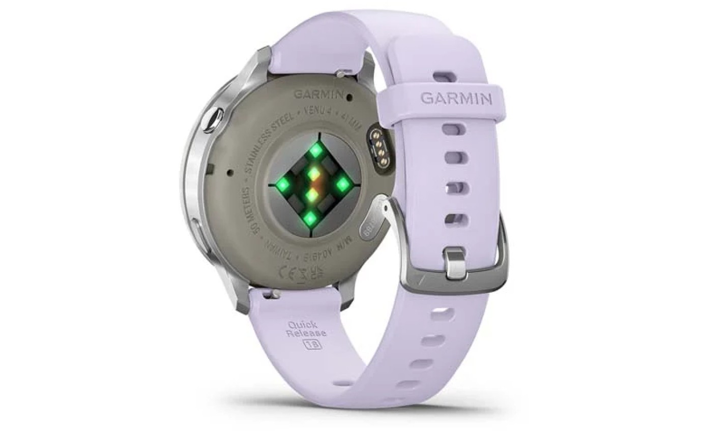 Garmin Venu&reg; 4 Smartwatch 41mm (Silver/Periwinkle Silicone Band) 0100301301