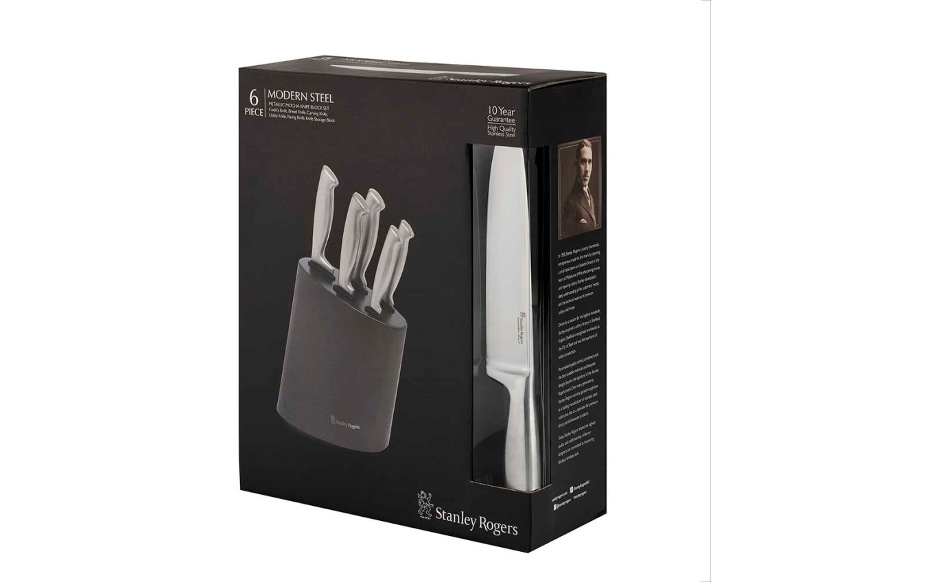 Stanley Rogers Mocha 6 Piece Kitchen Knife Block Set 41418