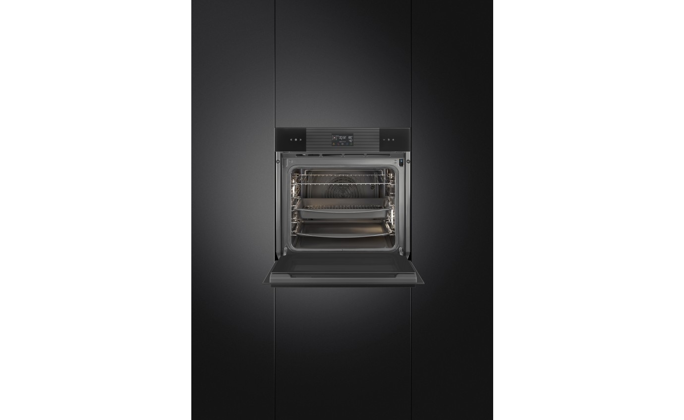 Smeg 60cm Linea Galileo Pyrolytic Oven with Added Steam - Midnight Black SOPA6102S2PB3