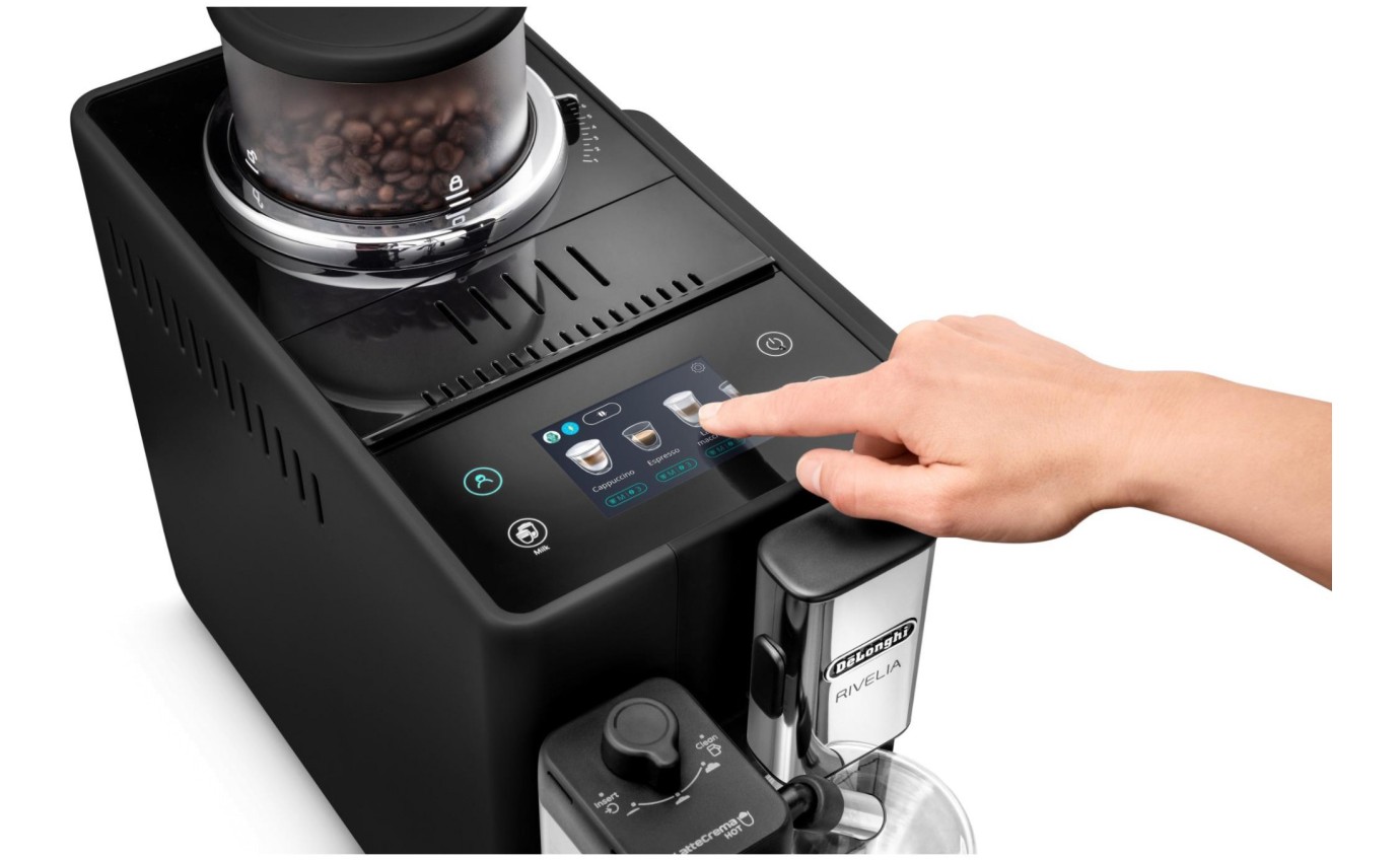 DeLonghi Rivelia Fully Automatic Coffee Machine (Onyx Black) EXAM44055B