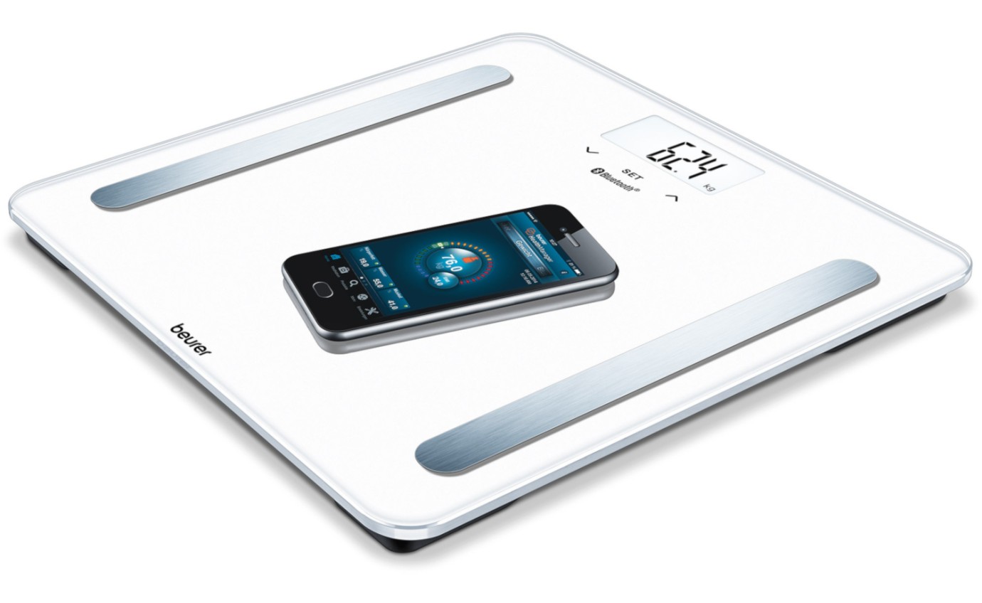 Beurer Digital Glass Body Fat Bathroom Scale (White) BF600W