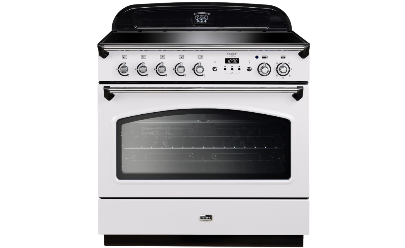 Falcon 90cm Classic FX Induction Freestanding Oven (White/Chrome) CLA90FXEIWHCH