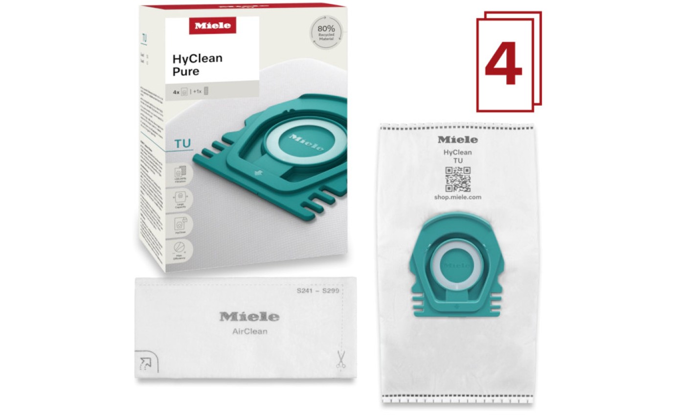 Miele HyClean Pure TU Vacuum Cleaner Bags (4 Pack) 12557060