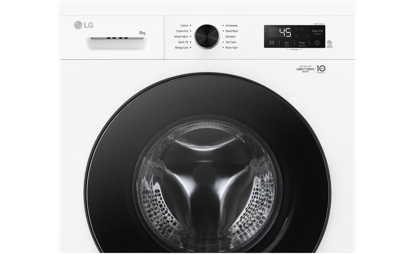 LG 8kg Series 1 Front Load Washing Machine with Steam WV11208W