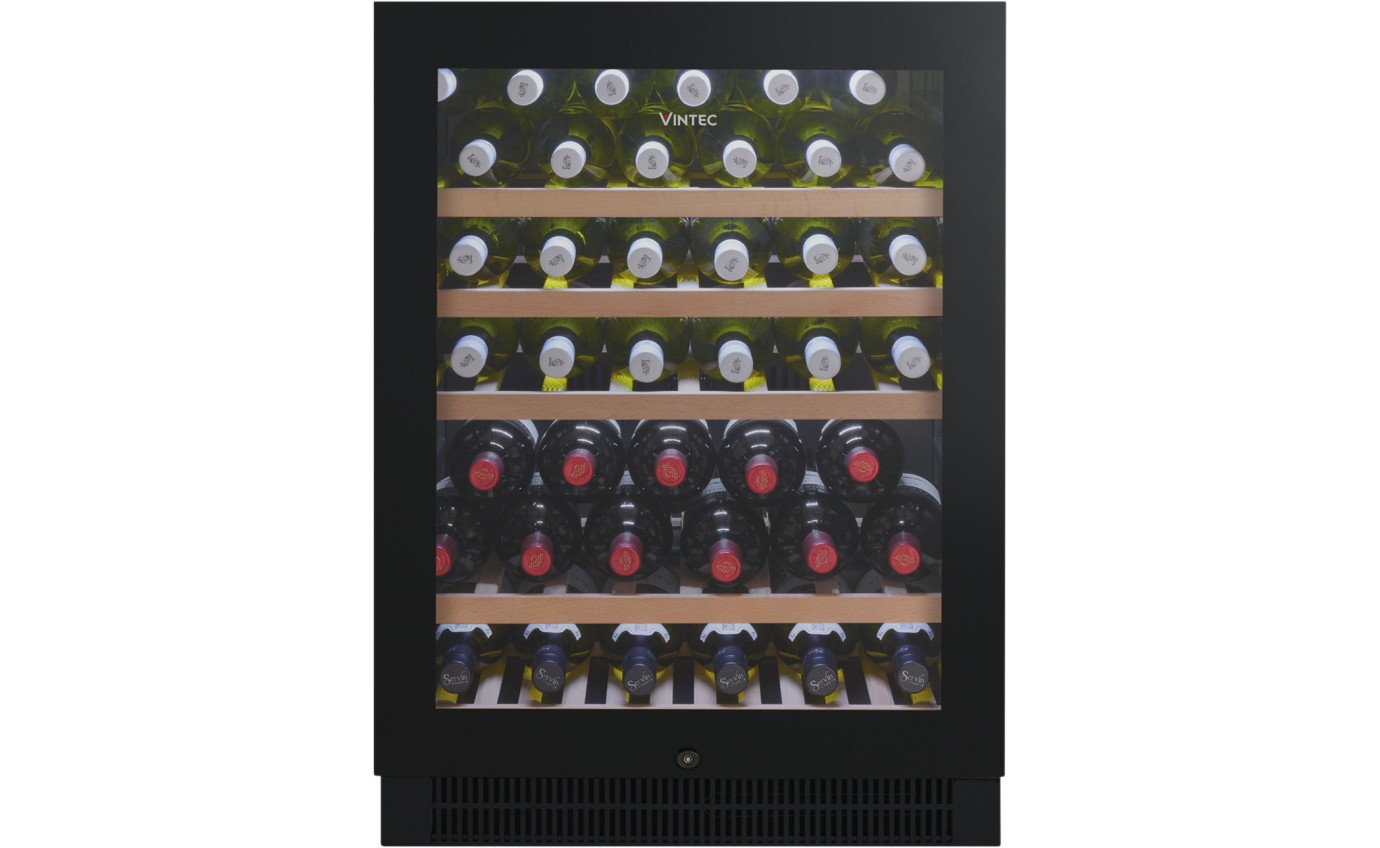 Vintec 50 Bottle Single Zone Glass Wine Cabinet (Black) VWS050SBBX