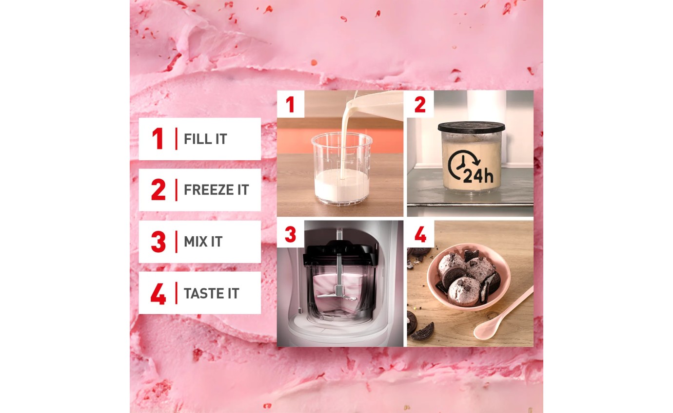 Tefal Dolci Rise Ice Cream Maker with Bonus Nesquik Tins NQ31IG04A