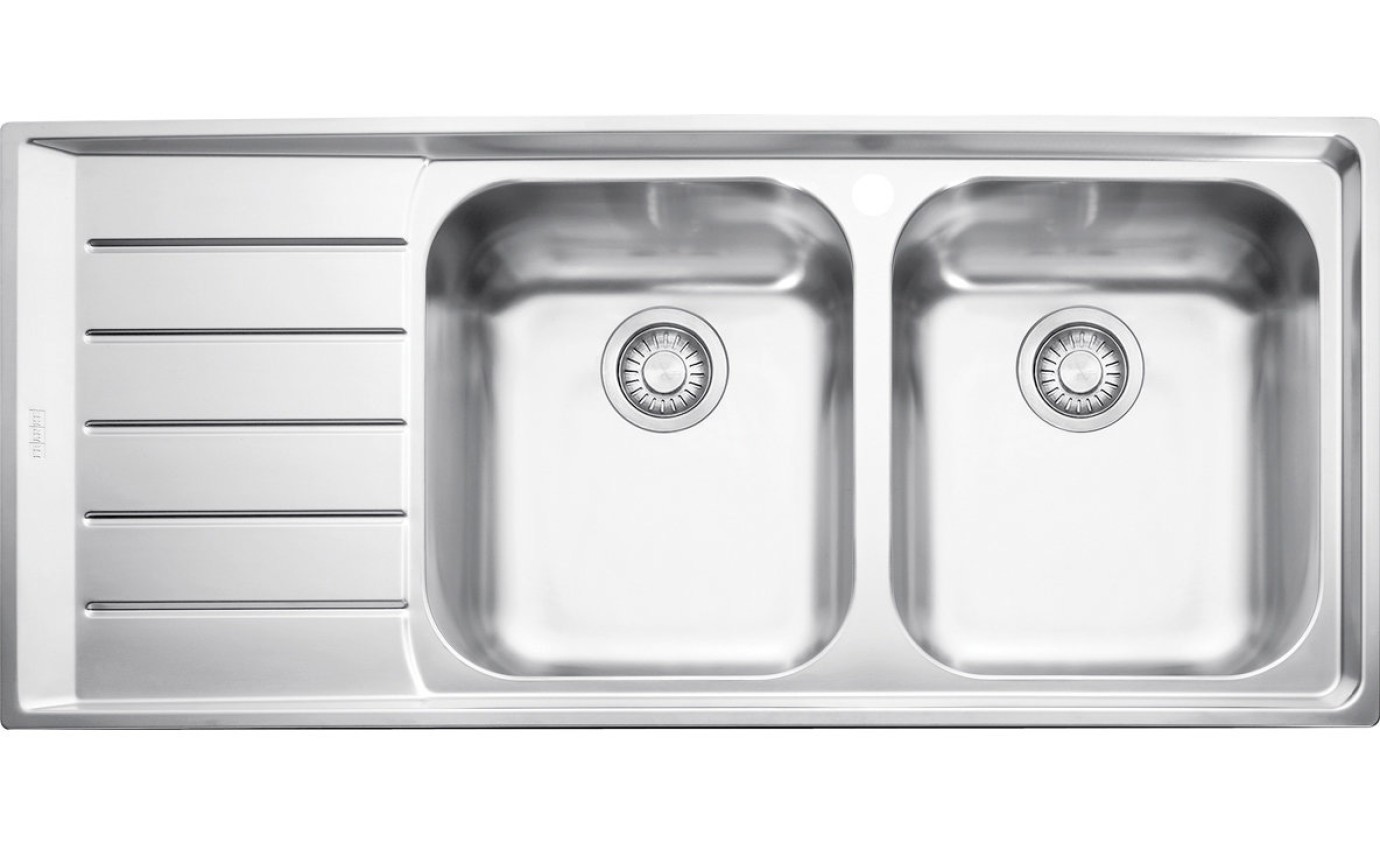 Franke Neptune Double Bowl Left Hand Drainer Sink NEX621LHD