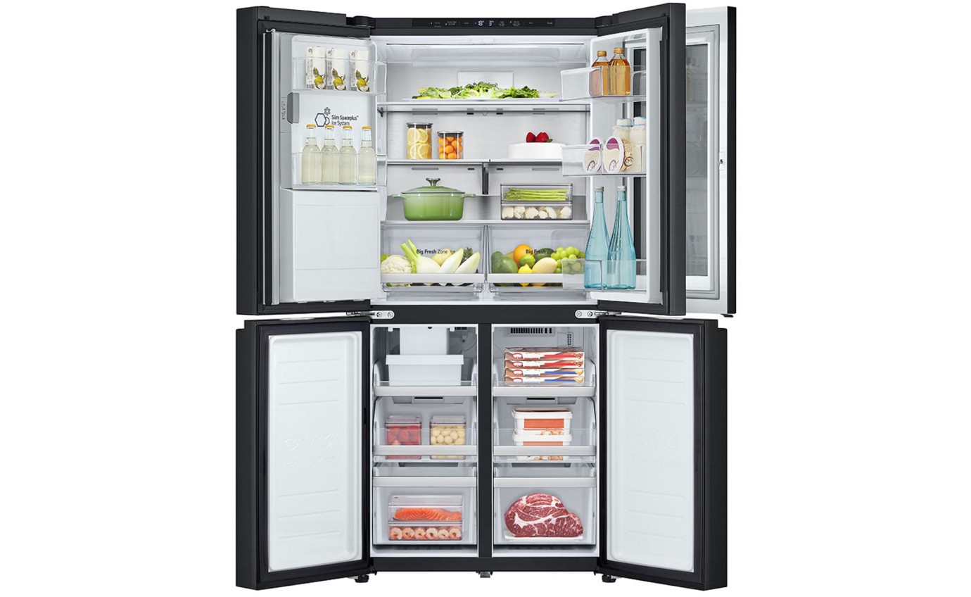 LG 508L InstaView Slim French Door Fridge (Matte Black) GFV500MBLC