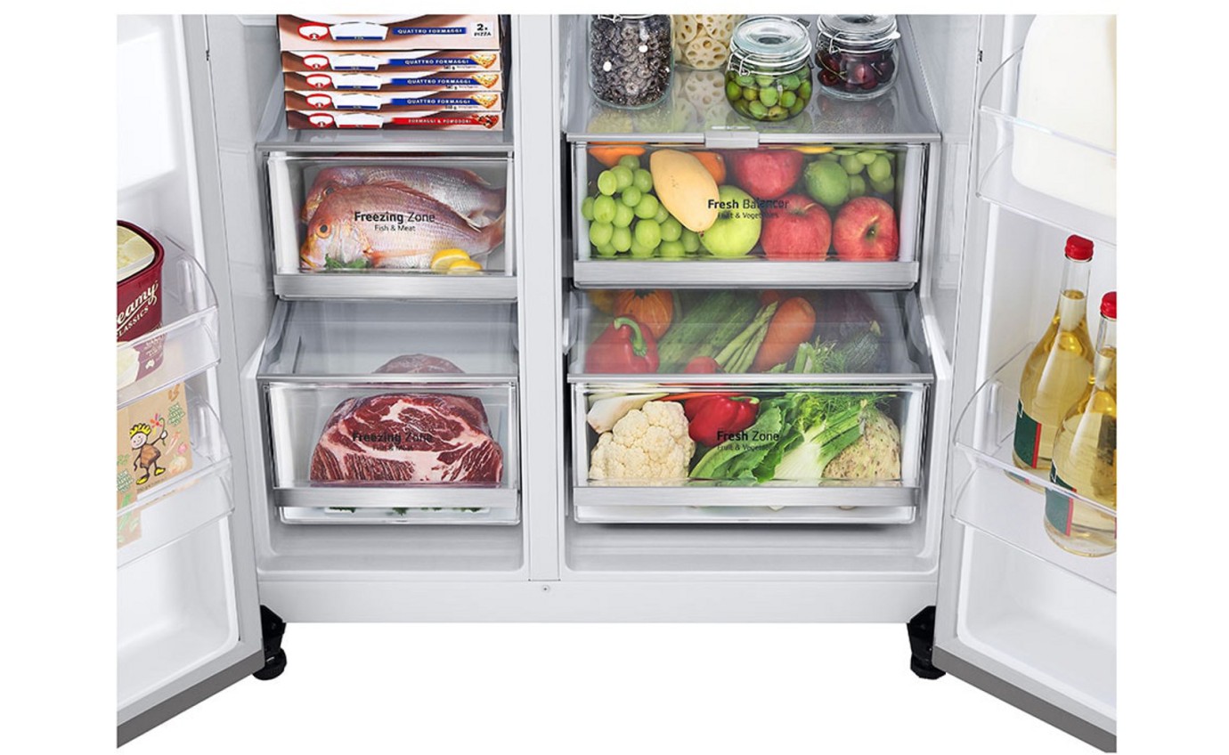 LG 635L Side by Side Fridge (Stainless Steel) GSL600PL
