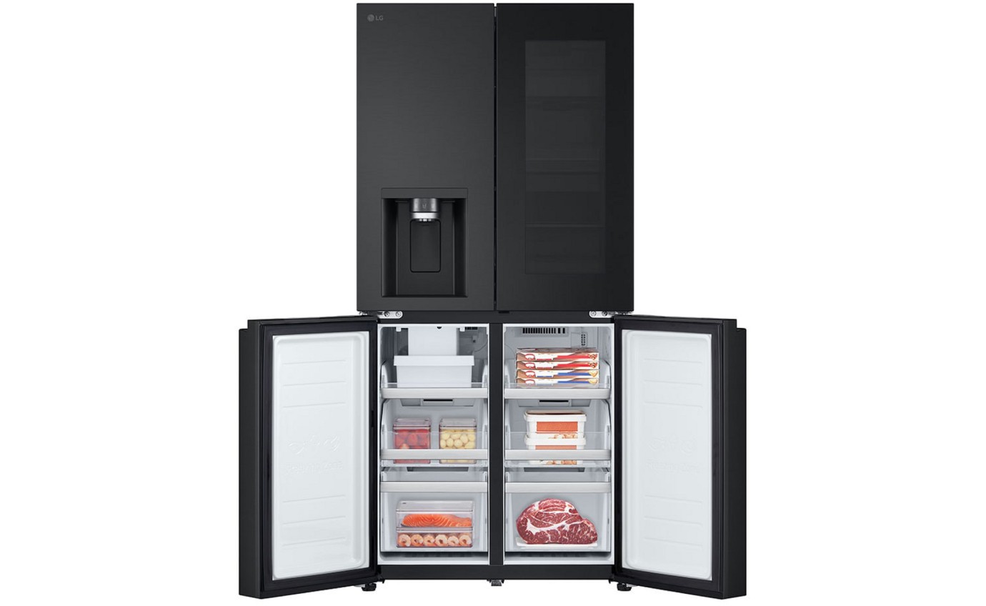 LG 508L InstaView Slim French Door Fridge (Matte Black) GFV500MBLC