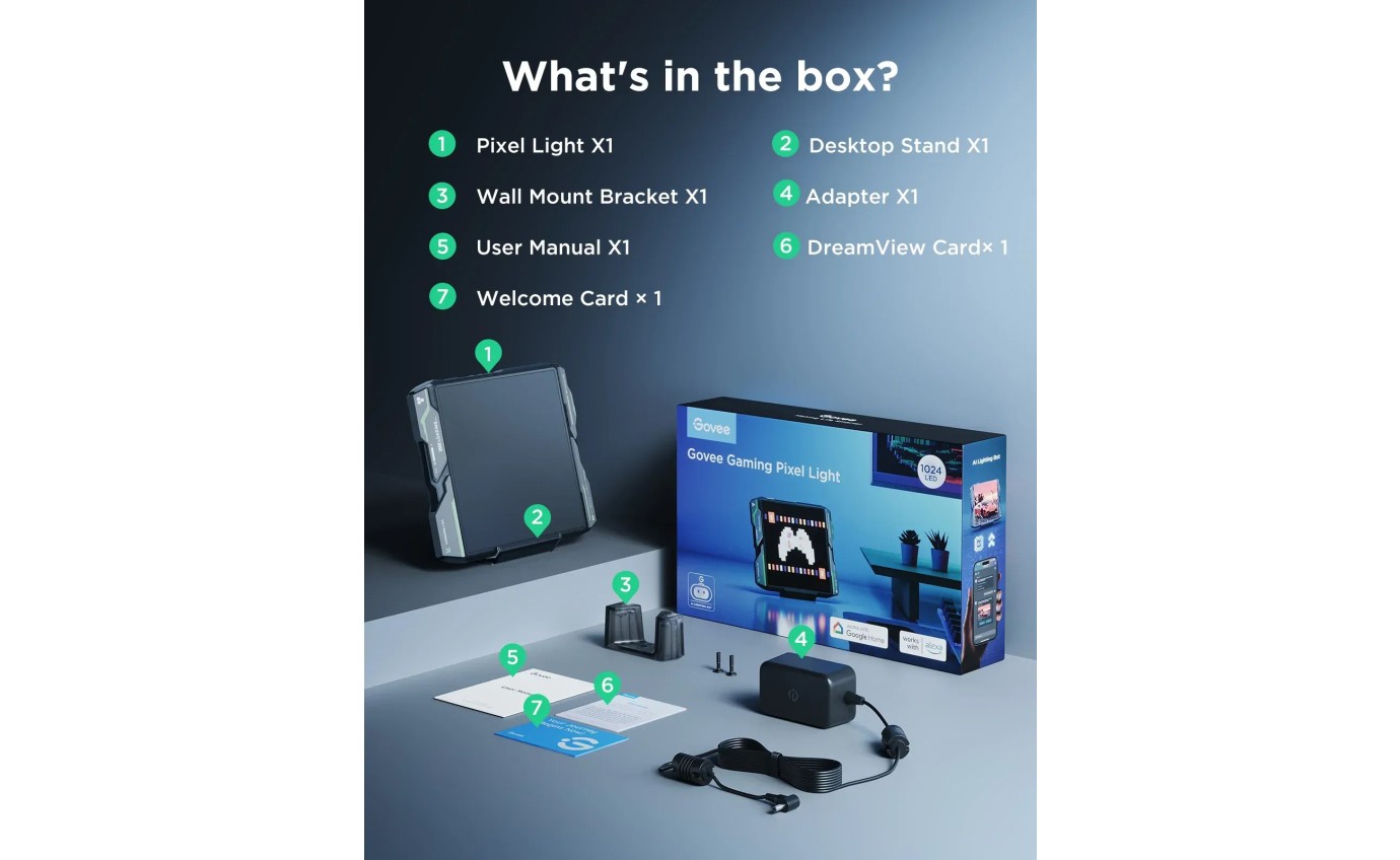 Govee Gaming Pixel Light 32&times;32 Smart LED Display Panel (Matter Compatible) H8630E81