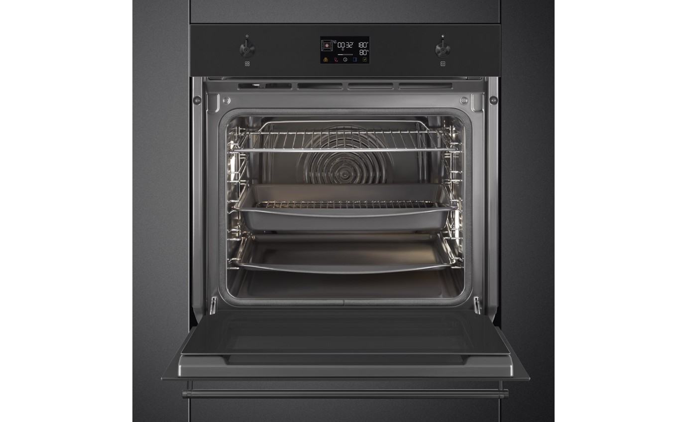 Smeg 60cm Classic Thermoseal Pyrolytic Oven with EvoScreen - Matte Black SOPA6302TN