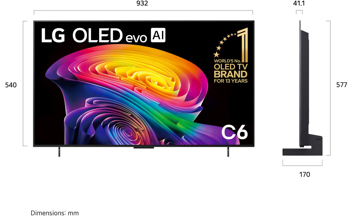 LG 42 inch C6 OLED evo AI 4K Smart TV OLED42C6PSA