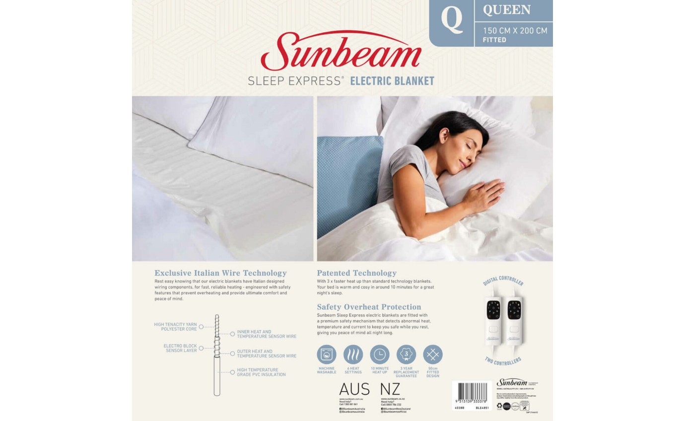 Sunbeam Sleep Express Electric Blanket (Queen) BLE4851
