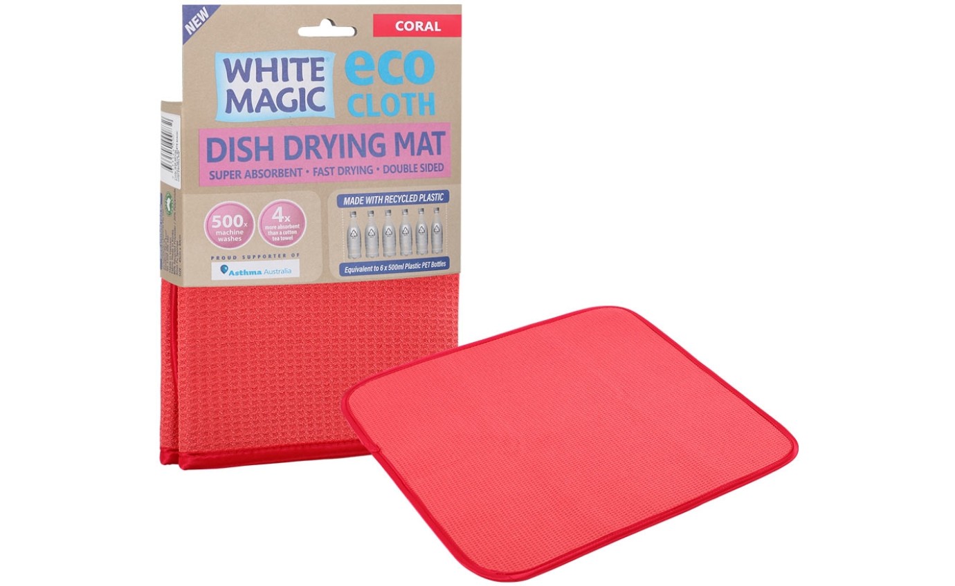 White Magic Dish Drying Mat (Coral) WMMFDMC