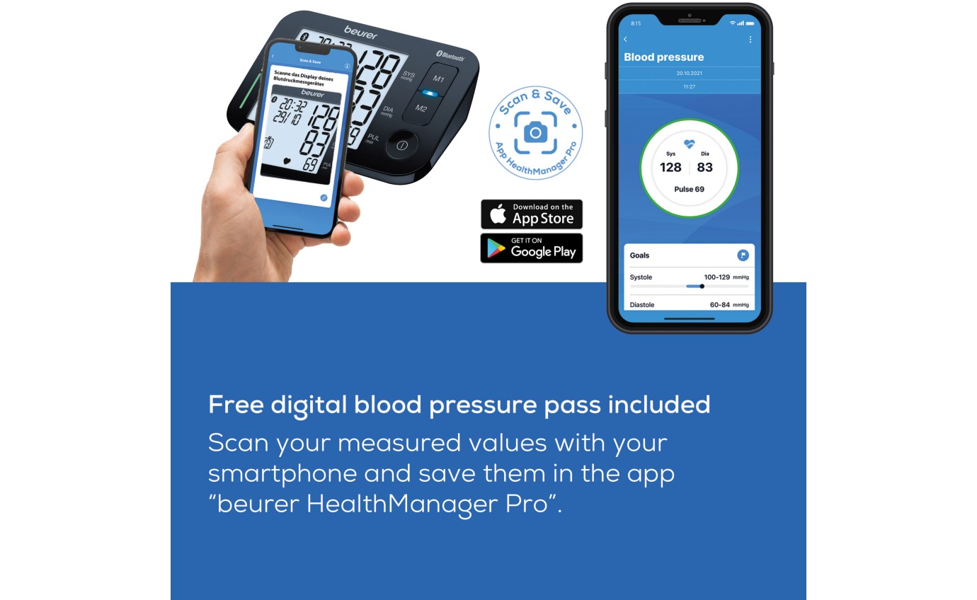 Beurer Bluetooth Upper Arm Blood Pressure Monitor BM54