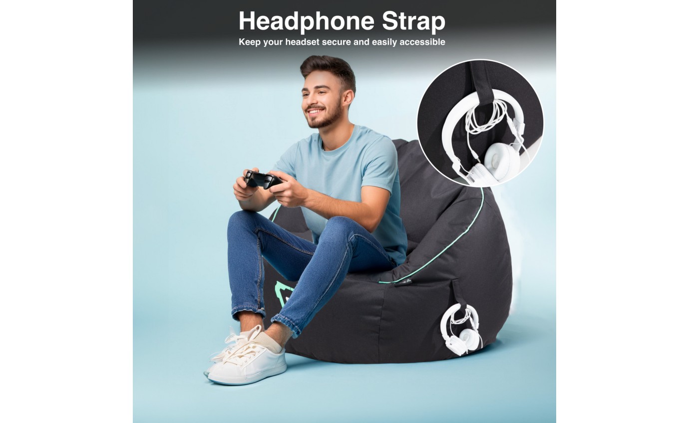 Laser Gaming Bean Bag with Headphone Strap & Side Pocket PCOTUBEB555